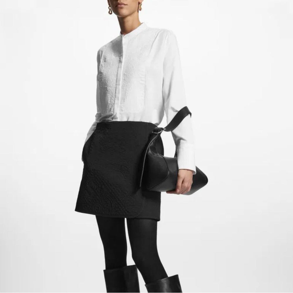 NWT COS Quilted Wrap Mini Skirt Size: 4 Color: Black